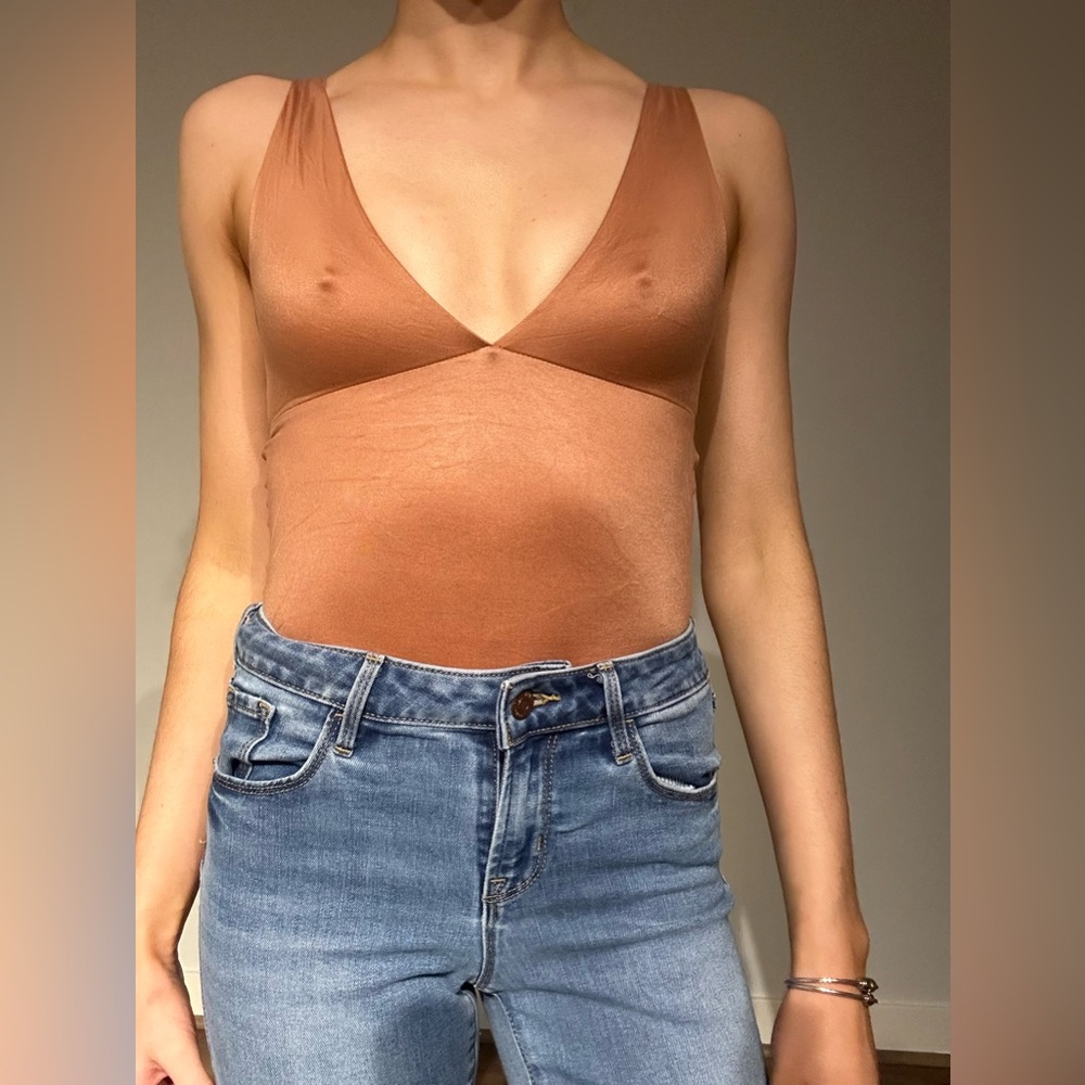 Aerie XS super soft burnt orange body suit